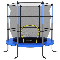 vidaXL Trampoline met veiligheidsnet rond 140x160 cm blauw