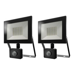 2-pack Lumos LED Breedstraler met bewegingssensor en schemerschakelaar - OSRAM Chips 30W 2880lm - 4000K - IP65 - vervangt 160 Watt - 2 jaar garantie