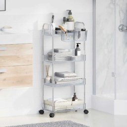 vidaXL Opbergtrolley 4-laags 37x28x95 cm acryl transparant