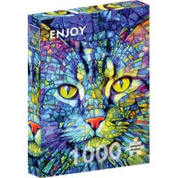 Fiona the Stained Glass Cat Puzzel (1000 stukjes)
