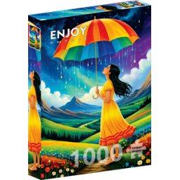 Rainbow Umbrella Puzzel (1000 stukjes)
