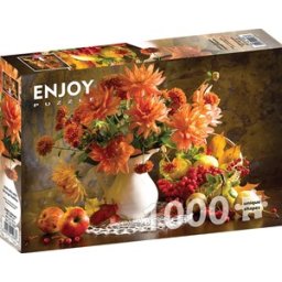 Still Life with Orange Dahlias Puzzel (1000 stukjes)