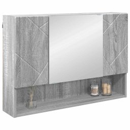 vidaXL Spiegelkast Grijs Sonoma 80 x 17 x 55 cm Bewerkt hout
