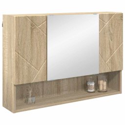 vidaXL Spiegelkast Sonoma Eiken 80 x 17 x 55 cm Bewerkt hout