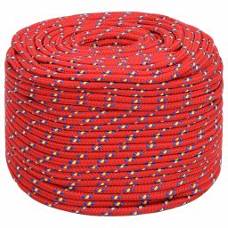 vidaXL Boottouw 6 mm 25 m polypropyleen rood