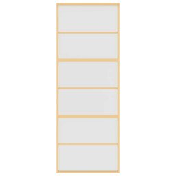 vidaXL Schuifdeur 76x205 cm mat ESG-glas en aluminium goudkleurig