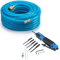 Persluchtslang Haspel + Carosseriezaag Blauw Zwart 20M