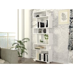 Boekenkast DAMAKA 6 legplanken wit