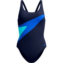Speedo Hyperboom Maat 36 Butterfly Back Dames Sportbadpak - Kleurvast Badpak Dames - Chloorbestendig Zwempak Dames - Sportbadpak Dames met Vlinderrug - Marine/Navy