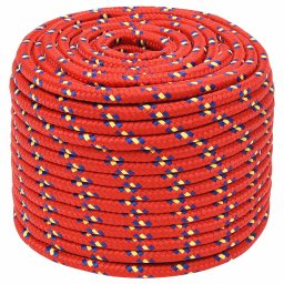 vidaXL Boottouw 12 mm 25 m polypropyleen rood