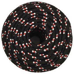 vidaXL Multifunctioneel gebruikstouw 14 mm 25 m Zwart en Rood PP