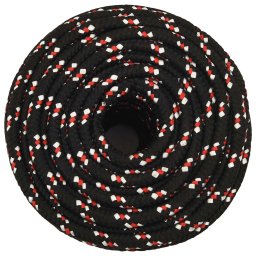 vidaXL Multifunctioneel gebruikstouw 12 mm 25 m Zwart en Rood PP