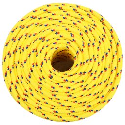 vidaXL Multifunctioneel gebruikstouw 10 mm 100 m Geel PP