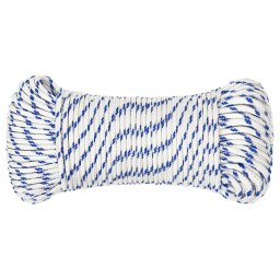 vidaXL Multifunctioneel gebruikstouw 5 mm 250 m Wit en Blauw PP