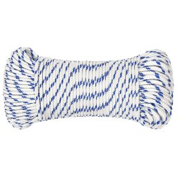vidaXL Multifunctioneel gebruikstouw 3 mm 50 m Wit en Blauw PP