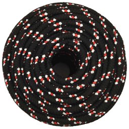 vidaXL Multifunctioneel gebruikstouw 12 mm 100 m Zwart en Rood PP