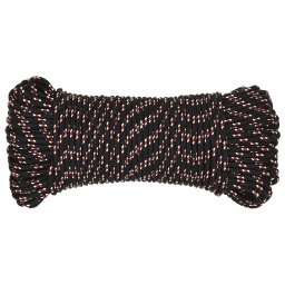 vidaXL Multifunctioneel gebruikstouw 5 mm 25 m Zwart en Rood PP
