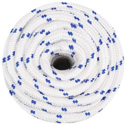 vidaXL Multifunctioneel gebruikstouw 20 mm 100 m Wit en Blauw PP