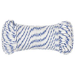 vidaXL Multifunctioneel gebruikstouw 3 mm 100 m Wit en Blauw PP