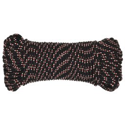 vidaXL Multifunctioneel gebruikstouw 4 mm 50 m Zwart en Rood PP