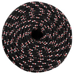 vidaXL Multifunctioneel gebruikstouw 10 mm 25 m Zwart en Rood PP