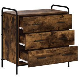 vidaXL Ladenkast Gerookt eiken 70 x 39,5 x 71 cm Bewerkt hout