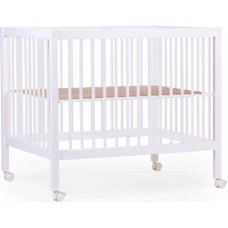 Childhome Park 97 Babybox met Wieltjes - Houten Speelbox met Bodem Verstelbaar op 3 Hoogtes - Wielen met Remsysteem om Vlot te Verplaatsen - Strak Design met Onzichtbare Vijzen - Beuk en MDF - 98 x 78 x 82 cm - Wit