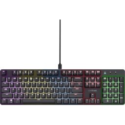 Trust GXT 871 Zora - Mechanisch gaming toetsenbord - Full RGB - Lineaire Switches - PC/PS5 - Qwerty US - Zwart
