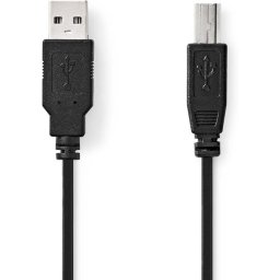 Nedis USB-Cable USB 2.0 USB-A M USB-B M 10 W 480 Mbps Nickel Plated 3.00m PVC