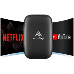 AutoSky AI Box Lite Draadloze Carplay Dongle - Geschikt voor draadloze Apple CarPlay & Android Auto - Netflix & YouTube streaming - USB-A/USB-C