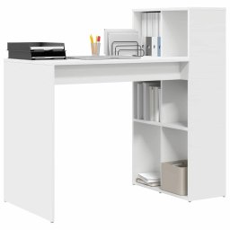 vidaXL Bureau Wit Bewerkt hout 108 x 55 x 103.5 cm