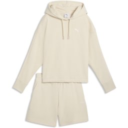 PUMA Maat L Short Hooded Relaxed Suit 5 TR Dames Trainingspak - Alpine Snow