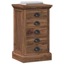 vidaXL Ladekast met lade Naturel 35 x 30 x 60 cm Massief Teakhout