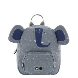 Trixie Kleine Rugzak Mrs. Elephant – Peuterboekentas voor Crèche & Uitstap – Waterafstotend – Vanaf 2 Jaar - Blauw