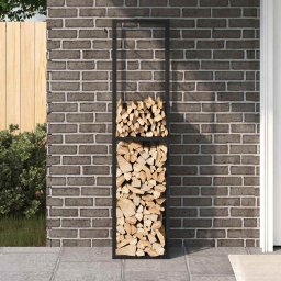 vidaXL Haardhoutrek 50x30x209 cm staal zwart