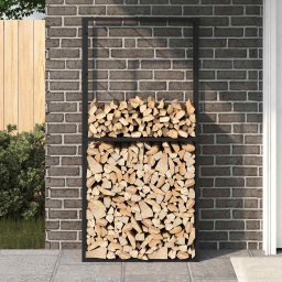 vidaXL Haardhoutrek 100x30x209 cm staal zwart