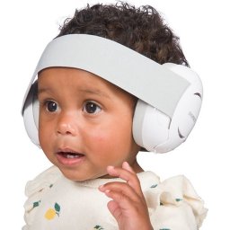 Dooky Gehoorbescherming Baby - Verstelbare Elastische Hoofdband - Koptelefoon voor Baby’s - 25dB Isolatie - Noise Cancelling Headphones - Lichtgewicht Oorkappen met Opbergzakje - Oorbeschermers voor Baby & Peuter 0-3 jaar - Wit