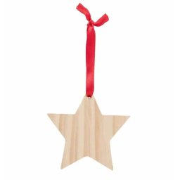 Houten Kerstster met lint