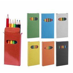 6 Kleurpotloden in Gekleurd doosje