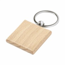 Vierkante houten sleutelhanger