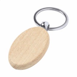 Ovale houten sleutelhanger