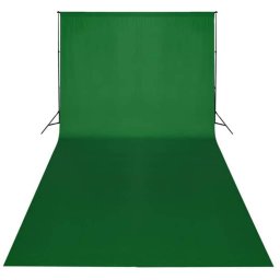 vidaXL Achtergrond zonder standaard chromakey 600x300 cm katoen groen