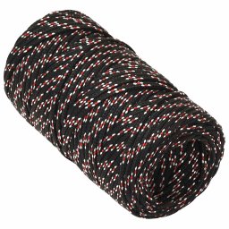 vidaXL Multifunctioneel gebruikstouw 2 mm 500 m Zwart en Rood PP