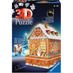 3D Puzzel - Gingerbread House Night Edition (216 Stukjes)
