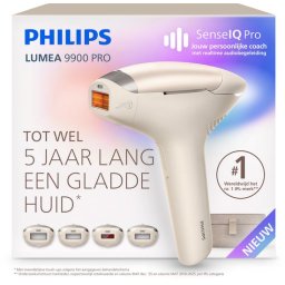 Philips Lumea 9900 Pro IPL Ontharingsapparaat – Tot 5 Jaar Lang een Gladde Huid, Persoonlijke Coach met Realtime Begeleiding en 4 Opzetstukken voor Lichaam, Gezicht, Oksels & Gevoelige Zones, BRC342/00