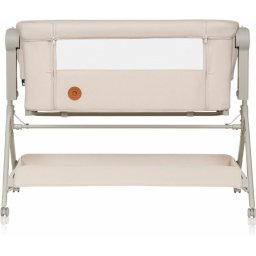 Lionelo Leonie Plus - Co-Sleeper 3 in 1 Wieg en Babybed – Kinderbed tot 9 kg – Hoogteverstelling in 6 Niveaus – Schommelfunctie – T25 Matras – Opbergmand – Wielen – Afneembare Hoezen