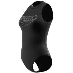 Speedo Endurance Maat 38 + Logo Hydrasuit 1 Piece Dames Sportbadpak - Kleurvast Badpak Dames - Chloorbestendig Zwempak Dames - Sportbadpak Dames met Ritssluiting - Zwart/Wit