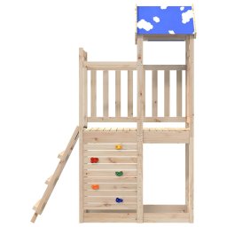 vidaXL Speeltoren Naturel 110,5 x 52,5 x 215cm Massief grenenhout