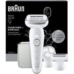 Braun Silk·épil 9 9-061 - Wet & Dry Epilator - Langdurig Gladde Huid - Flexibele Kop - Ladyshave Scheerkop, Trimmerkam en Exfoliatieborstel