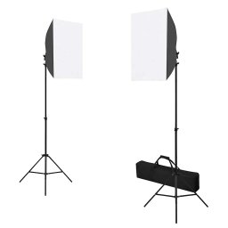 vidaXL Fotostudioset met softboxlampen, achtergrond en reflector